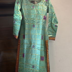 Long Shirt With Back Design And Plazzo