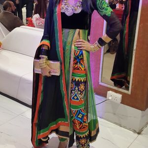 Inddus Multicolour Slit Anarkali Kurta Set