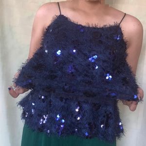 Navy Blue Party Top