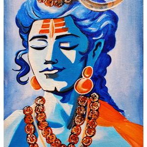 Acrylic On Canvas Painting Lord Shiva