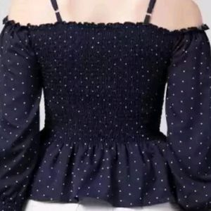 Puff Sleeves Printed Top For Women