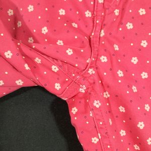 Pink Printed Pant For Girls (7-8 Years)