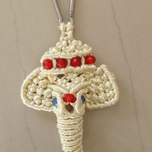 Macrame Ganesha Keychain