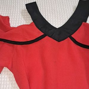 Sheer Red Korean Crop Top