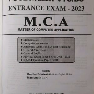 Pgcet MCA Entrance Exam Book