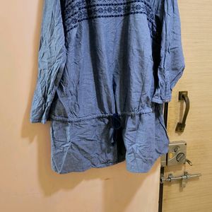 Lovely Jeans Colour Tunic Top - Feminist