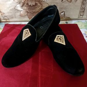 Black Velvet Loffer Shoe