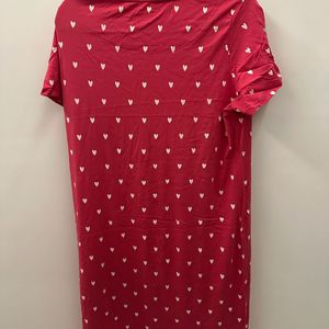 M&S 16 pink Heart Dress With Side Slit