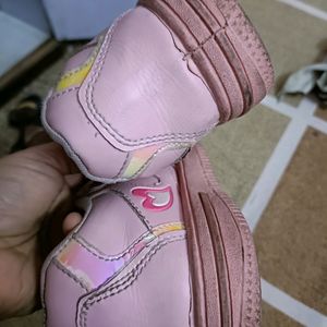 Girls Barbie Print Pink Shoes In 13 Number