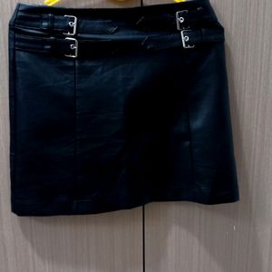 Faux Leather Black Skirt