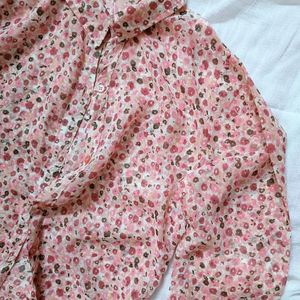 Pink printed shirt for women