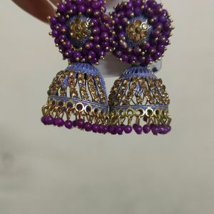 Purple OXIDISED EARRINGS