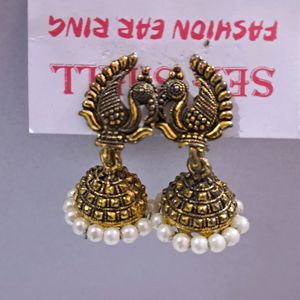 Golden Lightweight Antique Jhumka