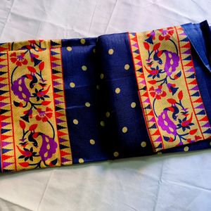 Nevy Blue Printed Saree