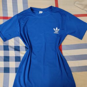 Blue Adidas Women Tshirt