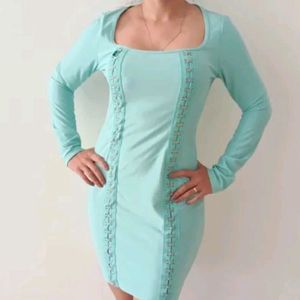 CYan Eyelet HoOk Dress