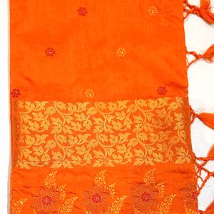 Orange Silk Sare