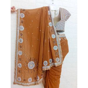 Stone Work Zardozi Saree