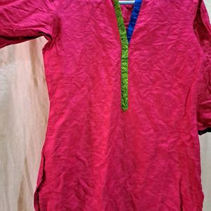 RubyPink Formal Imprinted Kurti