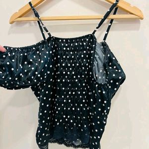 Polka Dot Black Top