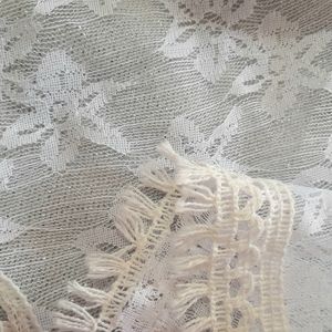 White Netted Scarf For Church New