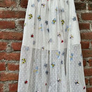 Cute Bugs Embroidered Tulle Skirt