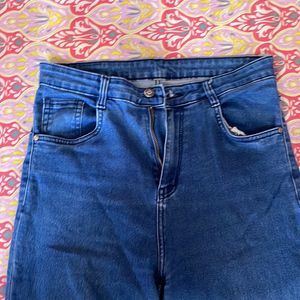 Wide Leg Blue Jeans