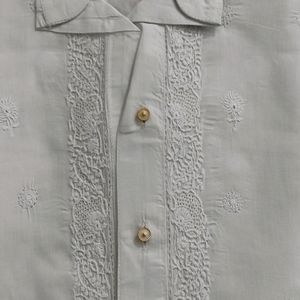 Authentic Lucknowi Gents Kurta In White Colour