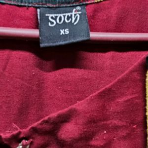 Soch Maroon Kurti