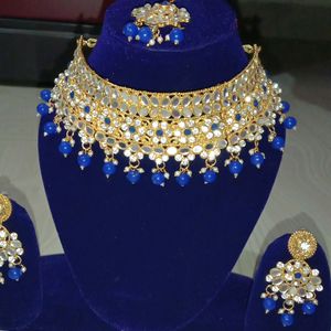 Golden And Blue Jewellery Set