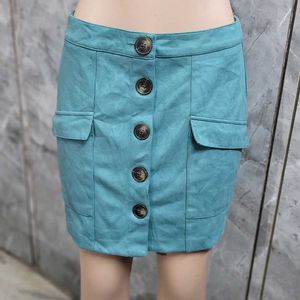 Sea Green Suede Skirt