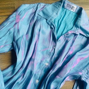 Metallic Shimmer Oversized Shirt