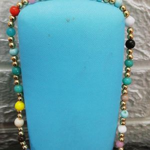 Colorful multicoloured beads necklace neckpiece