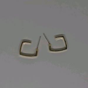 Square Hoop Gold Earrings