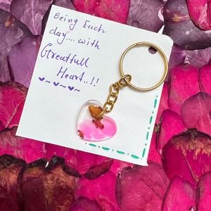 “Rose Blossom Resin Keychain”