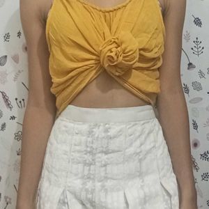 Mustard Tank Top With Braided Strap