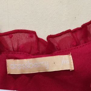 Dressberry Knee Length Red Dress