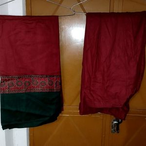 Marron Woolen Salwar Dupatta