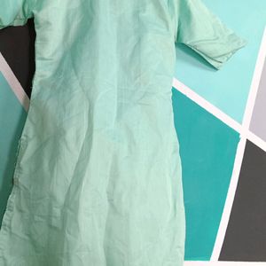 Sea Green Embroidered Kurta With Palazzo