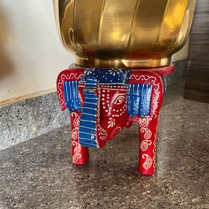 Pair Of Wooden Elephant Stand