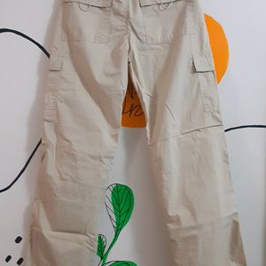 Khaki Parachute Cargo Pants (6 Pockets)