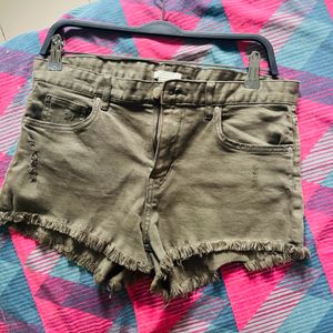 Olive Green Denim Shorts By H&m