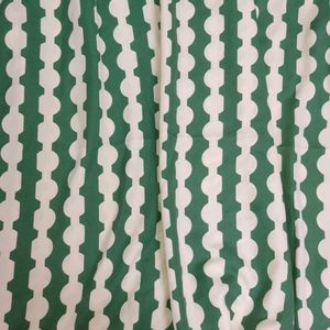 Green & White Dress Material