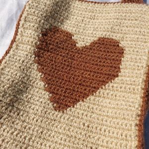 Crochet Stereo Hearts Tote Bag