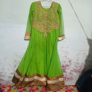 Green Stylish Party Wear Frock