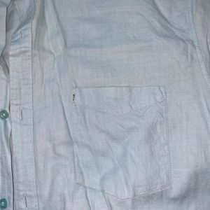 mens sea green cotton shirt new condition