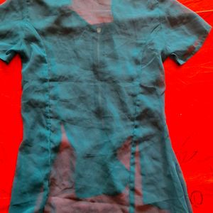 Women Sea Green See-through Top