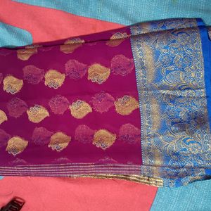 New Gorget Banarasi Saree Resham Zari