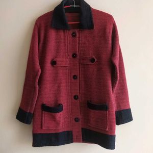 Woolen Warm Jacket Sweatshirt Sweater Top Blazer