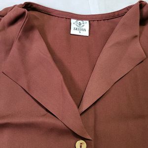 Korean Coffee Color Shirt And Top